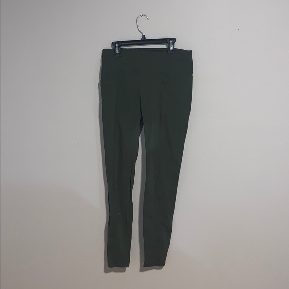 Athleta Dark Green Leggings/Yoga Pants- Medium